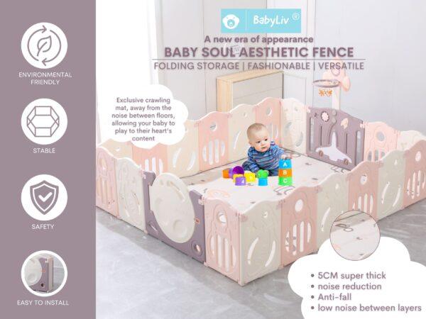BabyLiv® 18+2 Panel Playpen with Ultra Soft Mat and Basketball Set. Kids Activity Centre Safe & Spacious Play Yard for Home Indoor Outdoor, Ball Pool Area for Toddlers(Pink). ISO 9001:2015 CERTIFIED, CE CERTIFIED