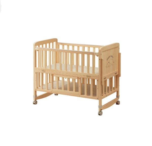 BabyLiv® 9-in-1 Convertible Wooden Baby Crib – Premium Baby Cot, Cradle, Rocker, Toddler Bed, Study Desk, Kid’s Sofa & Mosquito Net – Solid New Zealand Pine Wood | Multifunctional Baby Bed for Newborns & Toddlers