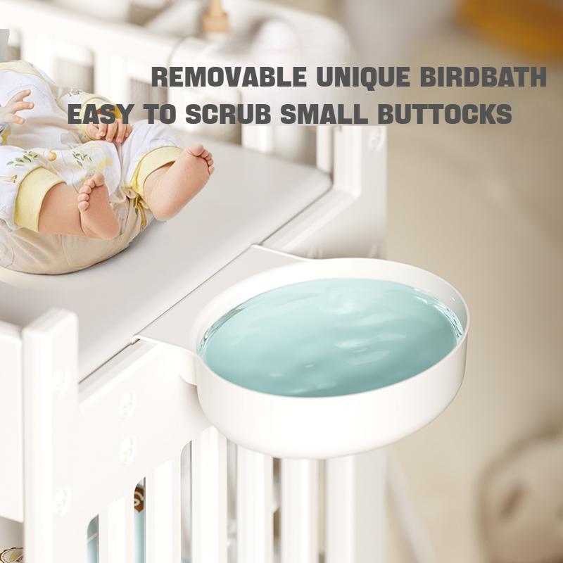 BabyLiv 8-in-1 Deluxe Diaper Changing Table - Multi-Function Foldable Baby Station with 8 Storage Compartments, Waterproof Pad & Wheels - ISO 9001:2015 & CE Certified Nursery Organizer Grey